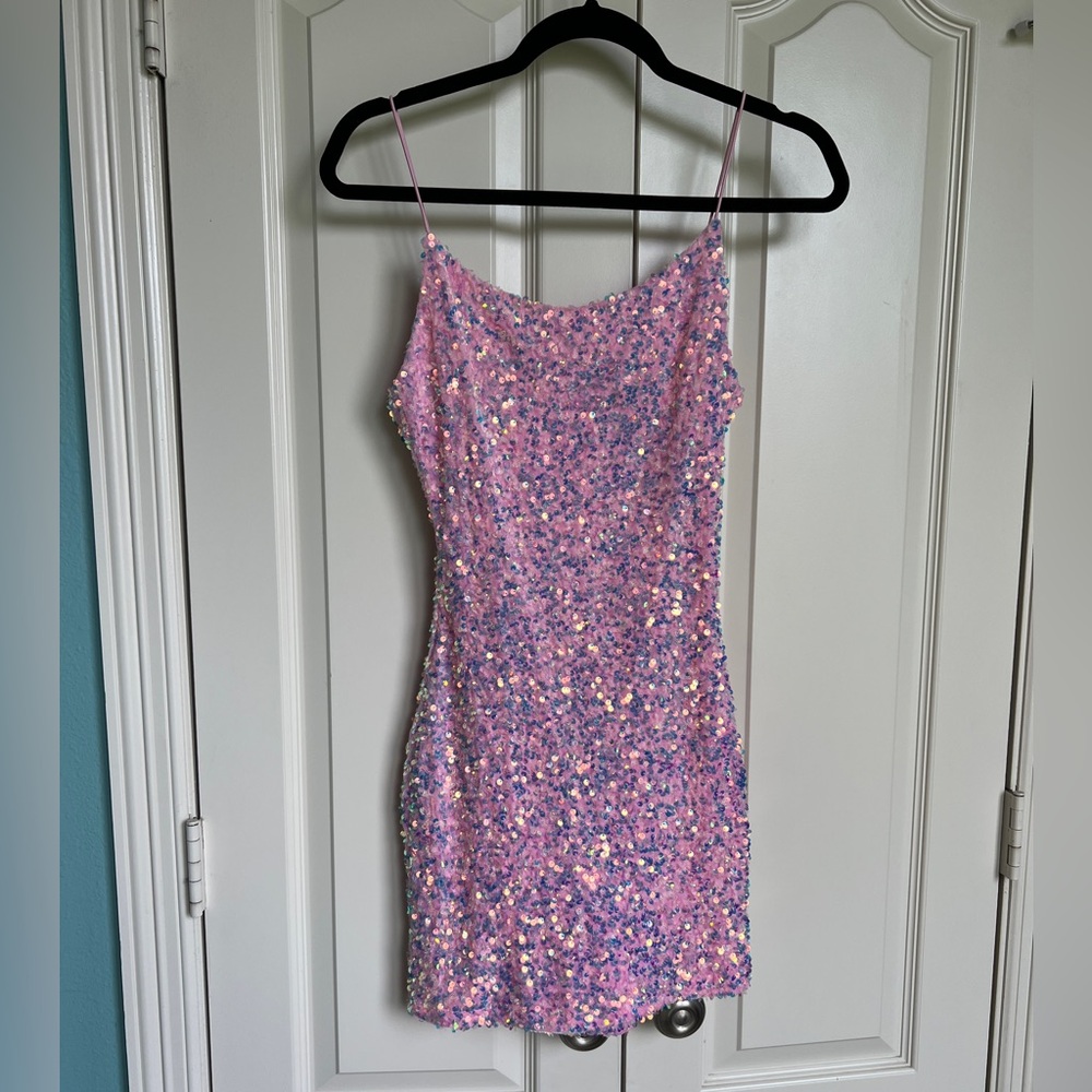 Pink sequin dress
